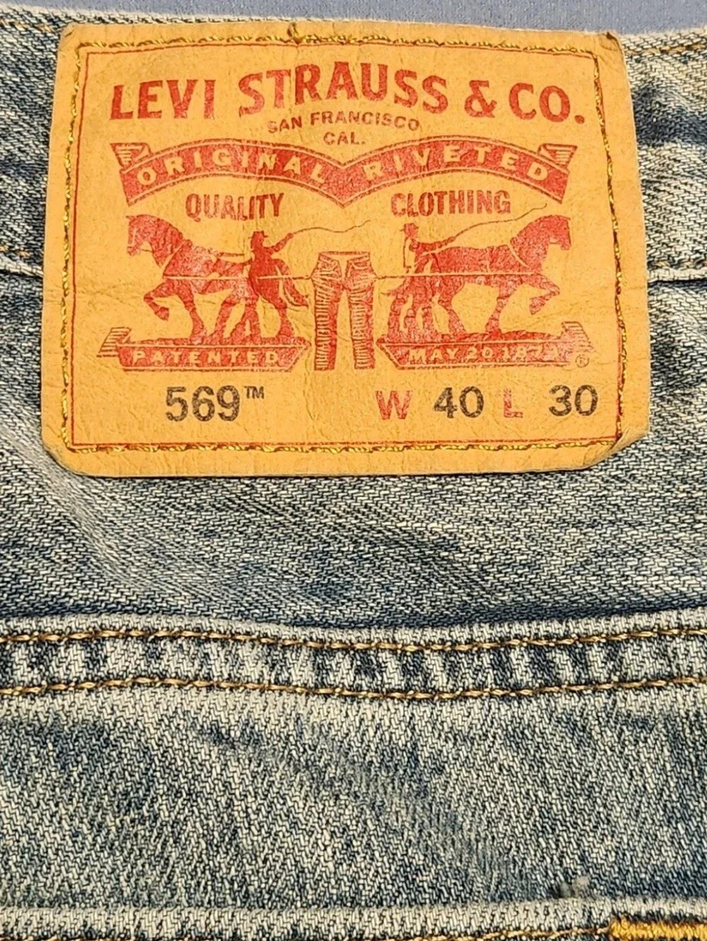 Levi's 569 Loose Straight Men's Jeans Light Wash Denim Size 40x30